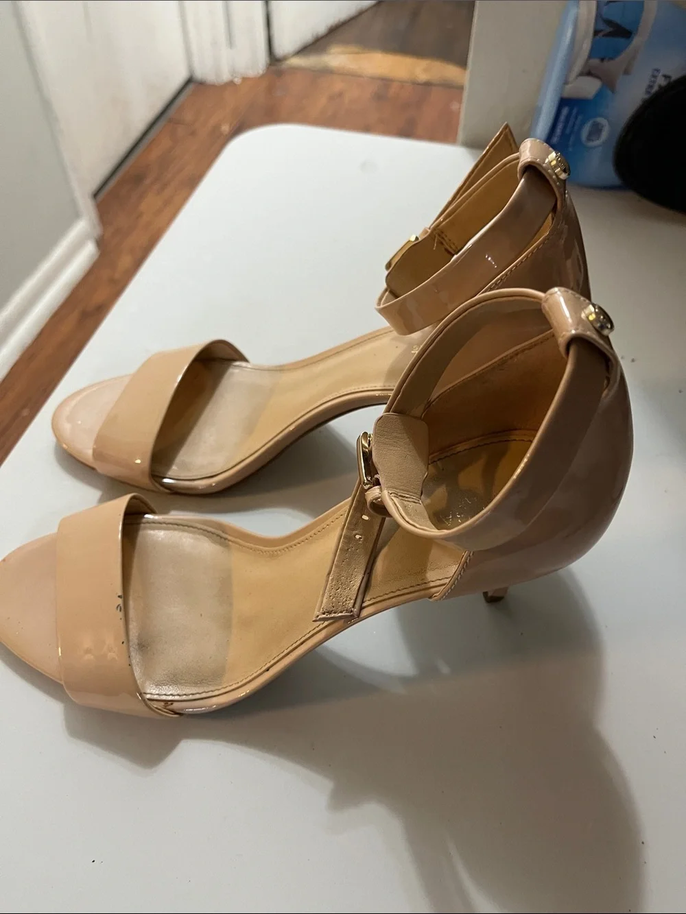 Michael Kors Nude Patent Ankle-Strap Heels - Blush Neutral